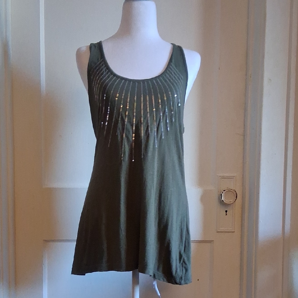 Mossimo Supply Co. Dark Green Sequin Tank Top